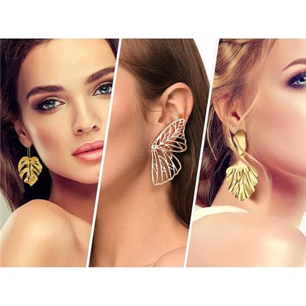 Geometric Statement Earrings Set - Picture 4 of 7